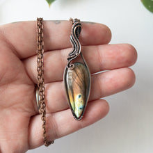 Load image into Gallery viewer, Teardrop Labradorite &amp; Copper Wrapped Pendant
