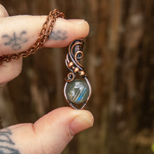 Load image into Gallery viewer, Diagonalis- Labradorite Wrapped Copper Pendant
