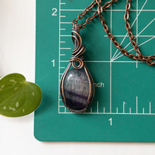 Load image into Gallery viewer, Fluorite &amp; Copper Wrapped Pendant
