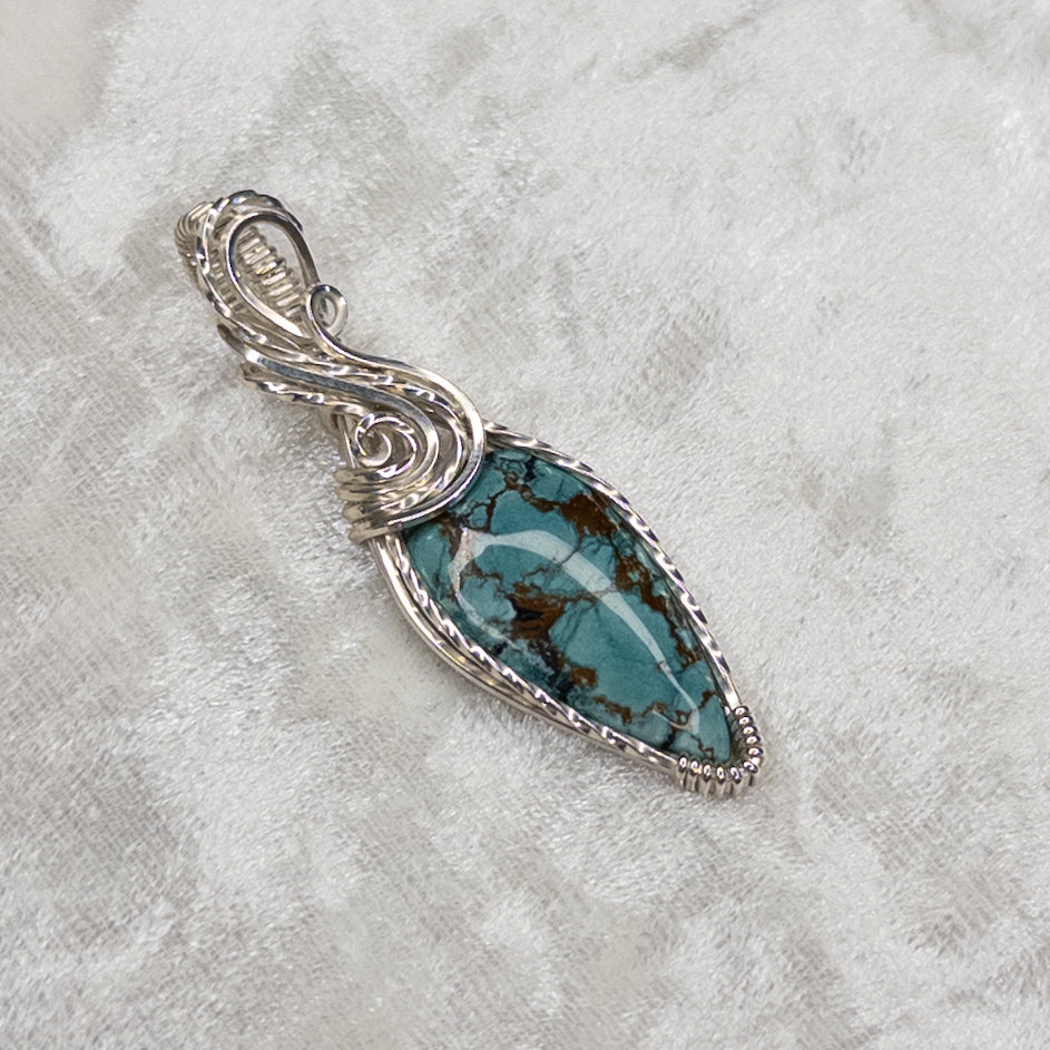 Hubei Turquoise & .925 Sterling Silver Pendant