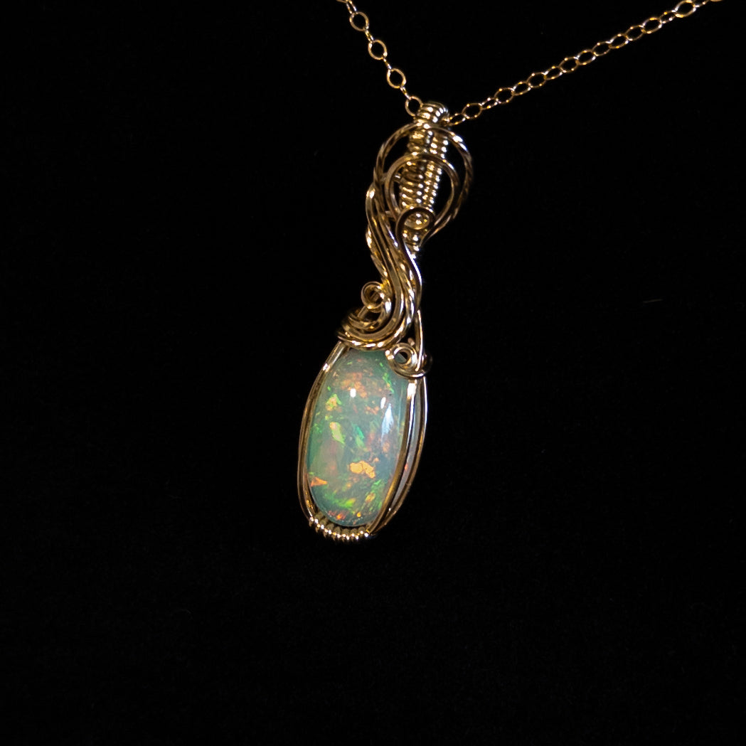 4ct. Ethiopian Opal & 14K. Gold-Filled Pendant