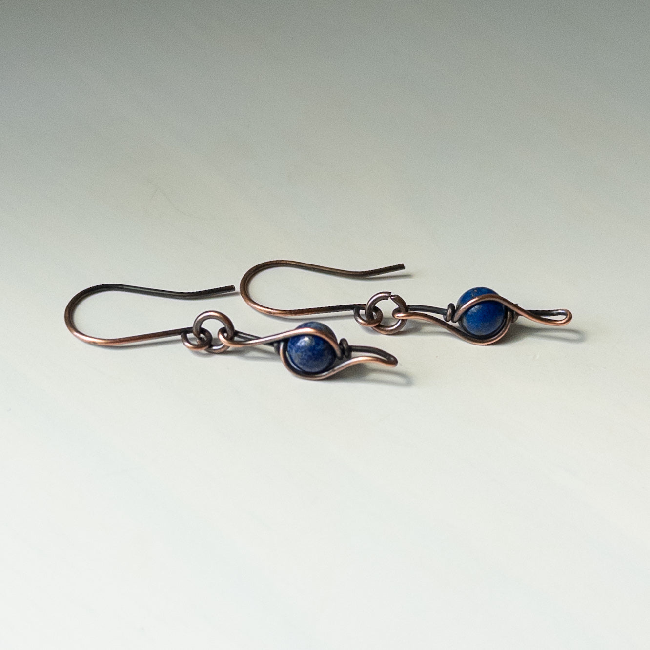 Lapis Bead Dangle Earrings