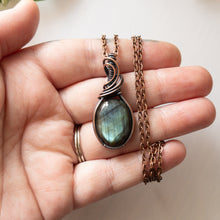 Load image into Gallery viewer, Labradorite &amp; Copper Wrapped Pendant
