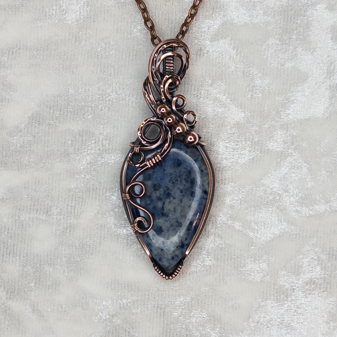 Dumortierite Antiqued Copper Pendant
