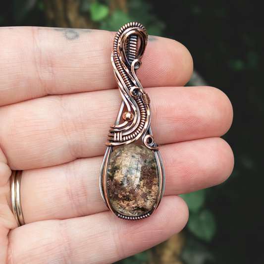Garden Quartz Antiqued Copper Pendant
