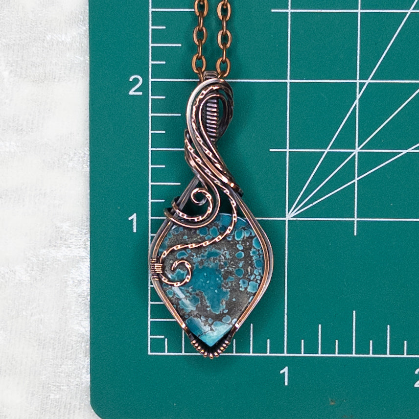 Hubei Turquoise Antiqued Copper Pendant