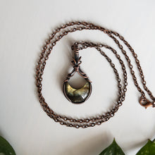 Load image into Gallery viewer, Labradorite Moon &amp; Copper Wrapped Pendant
