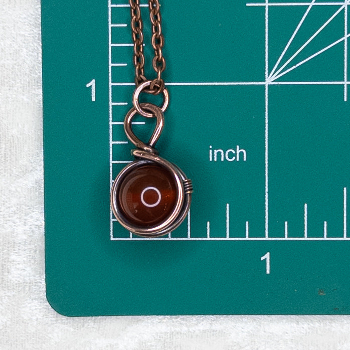 Simple Carnelian Drop Antiqued Copper Pendant