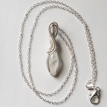 Load image into Gallery viewer, Marquise Moonstone &amp; Sterling Silver Wrapped Pendant
