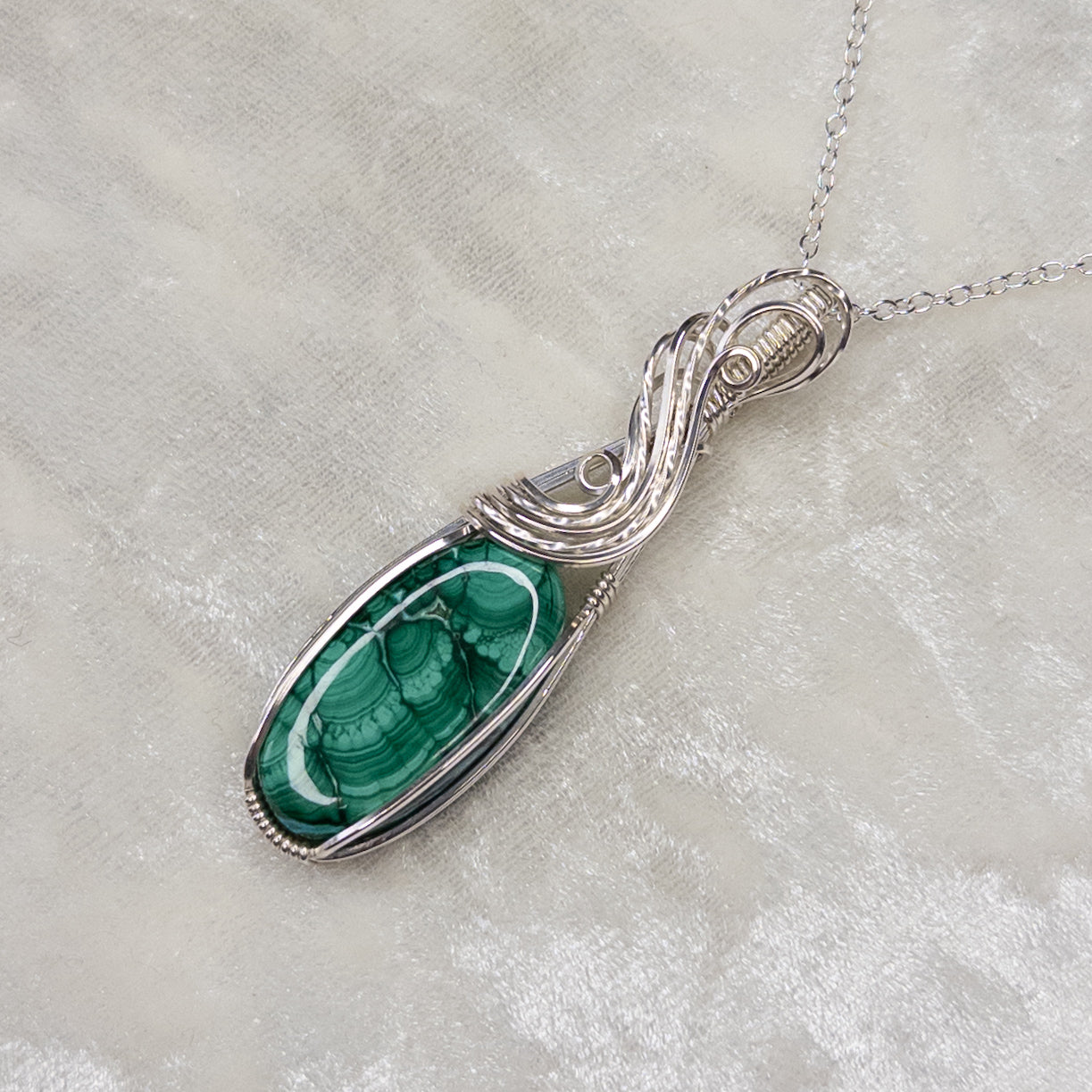 Malachite .925 Sterling Silver Pendant