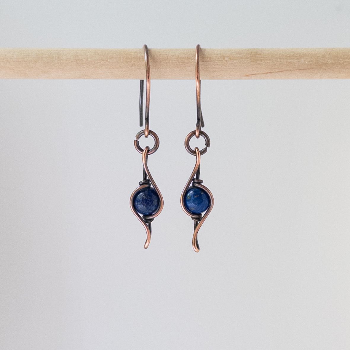 Lapis Bead Dangle Earrings