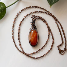 Load image into Gallery viewer, Carnelian &amp; Copper Wrapped Pendant
