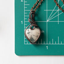 Load image into Gallery viewer, Flower Agate Heart &amp; Copper Wrapped Pendant - D
