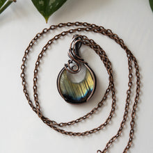 Load image into Gallery viewer, Labradorite Moon &amp; Copper Wrapped Pendant
