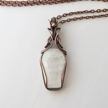 Load image into Gallery viewer, Quartz Coffin Antiqued Copper Wrapped Pendant
