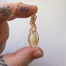 Load image into Gallery viewer, Phoebe - Opal &amp; Gold Fill Wire Wrapped Pendant
