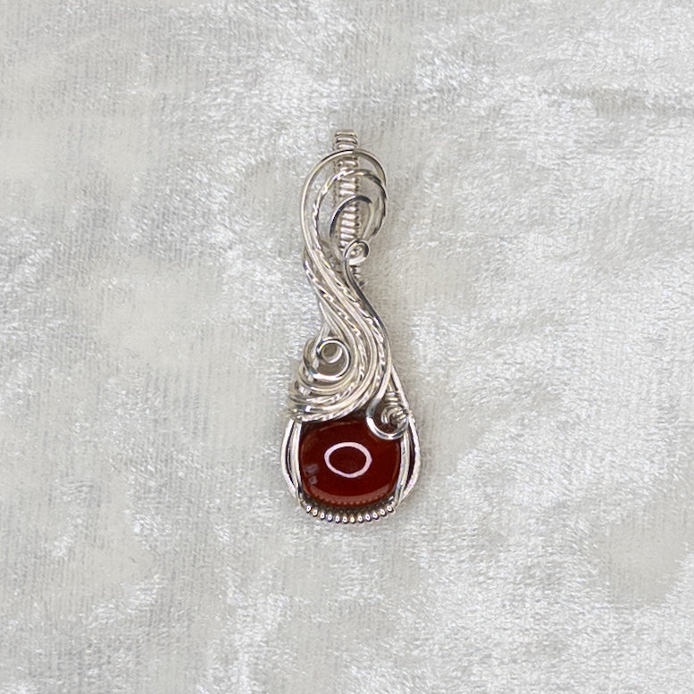 Hessonite Garnet & .925 Sterling Silver Pendant