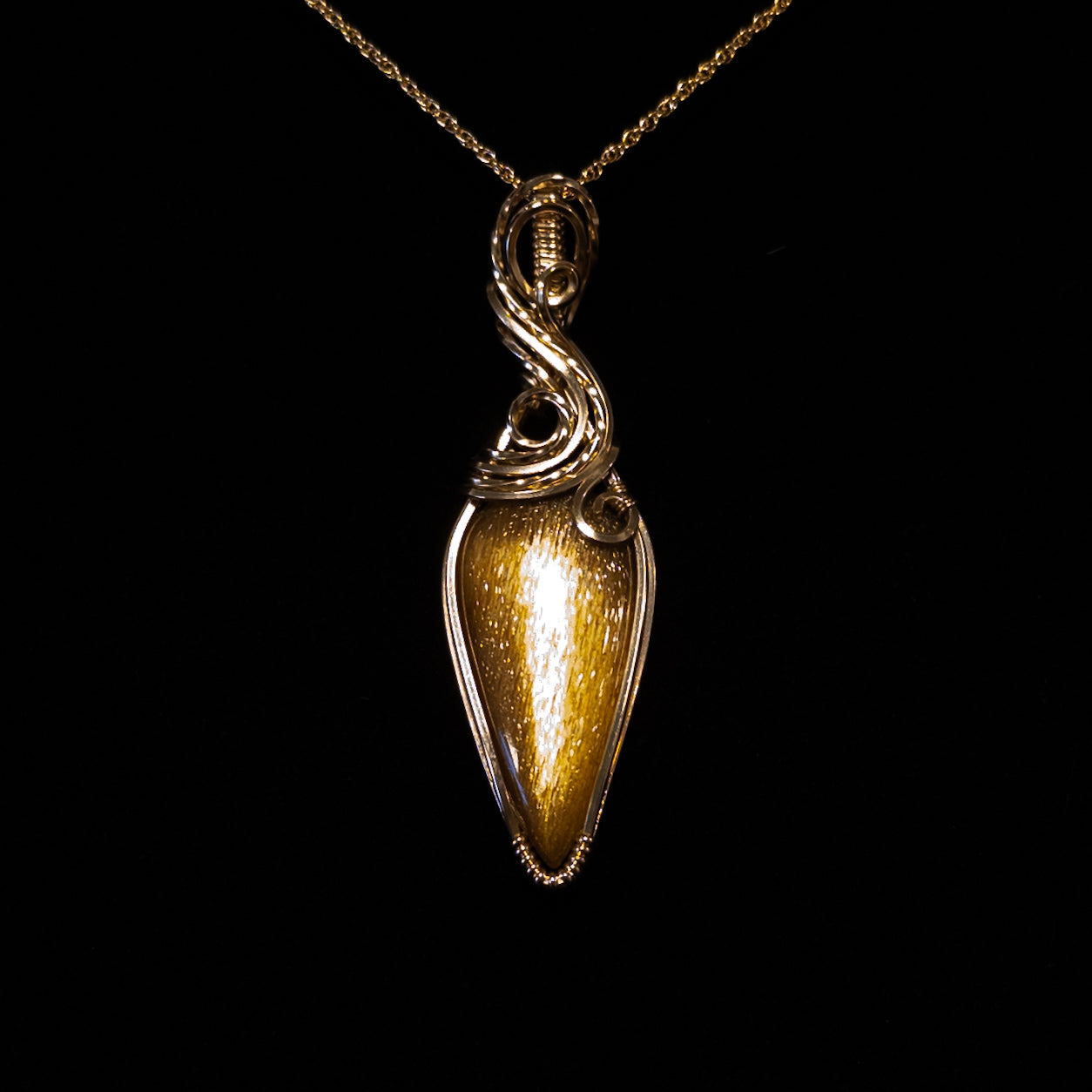 18.35ct. Meteor Shower Sunstone & 14K. Gold-Filled Pendant