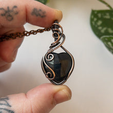 Load image into Gallery viewer, Blue Tiger’s Eye Heart &amp; Copper Wrapped Pendant
