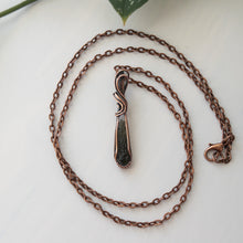 Load image into Gallery viewer, Moldavite (.54g) &amp; Copper Wrapped Pendant
