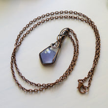 Load image into Gallery viewer, Faceted Lavender Chalcedony &amp; Antiqued Copper Pendant
