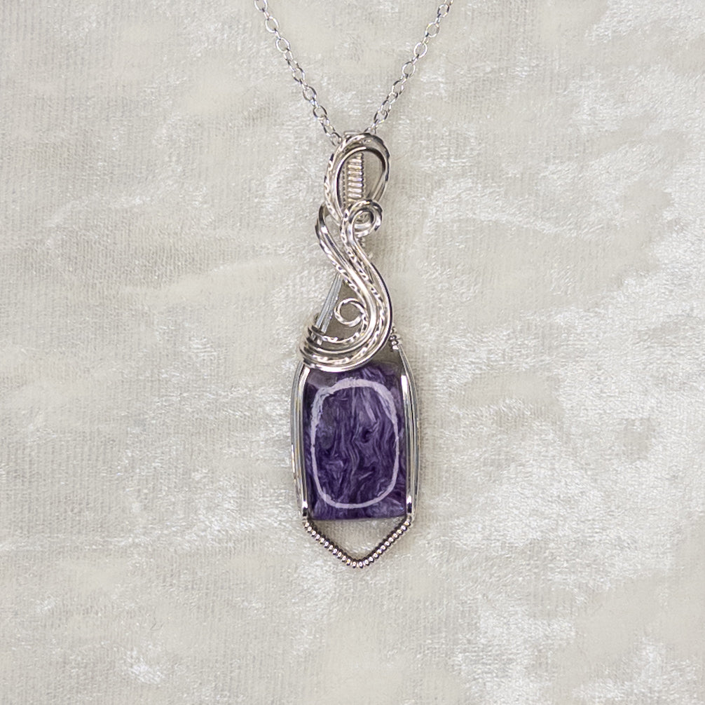 Charoite .925 Sterling Silver Pendant