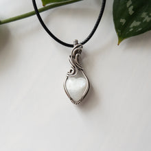 Load image into Gallery viewer, Mini Moonstone Heart &amp; Sterling Silver Wrapped Pendant - B
