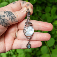 Load image into Gallery viewer, Rainbow Moonstone With Labradorite Charm Copper Wrapped Pendant
