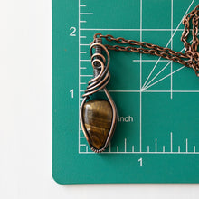 Load image into Gallery viewer, Tiger’s Eye &amp; Copper Wrapped Pendant
