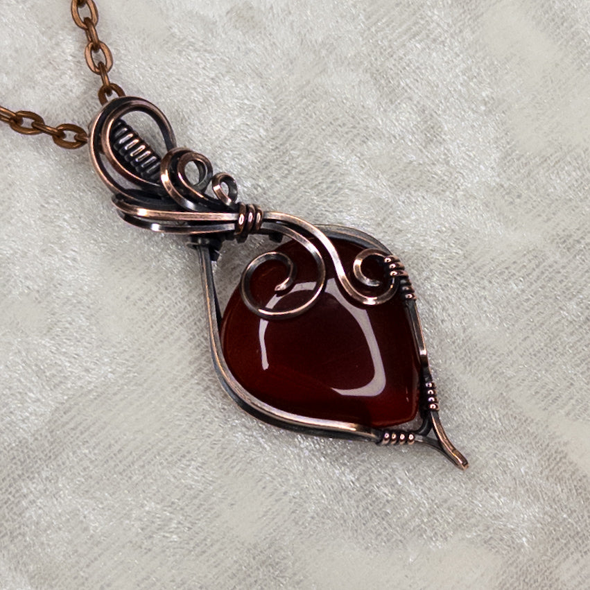Carnelian Antiqued Copper Pendant