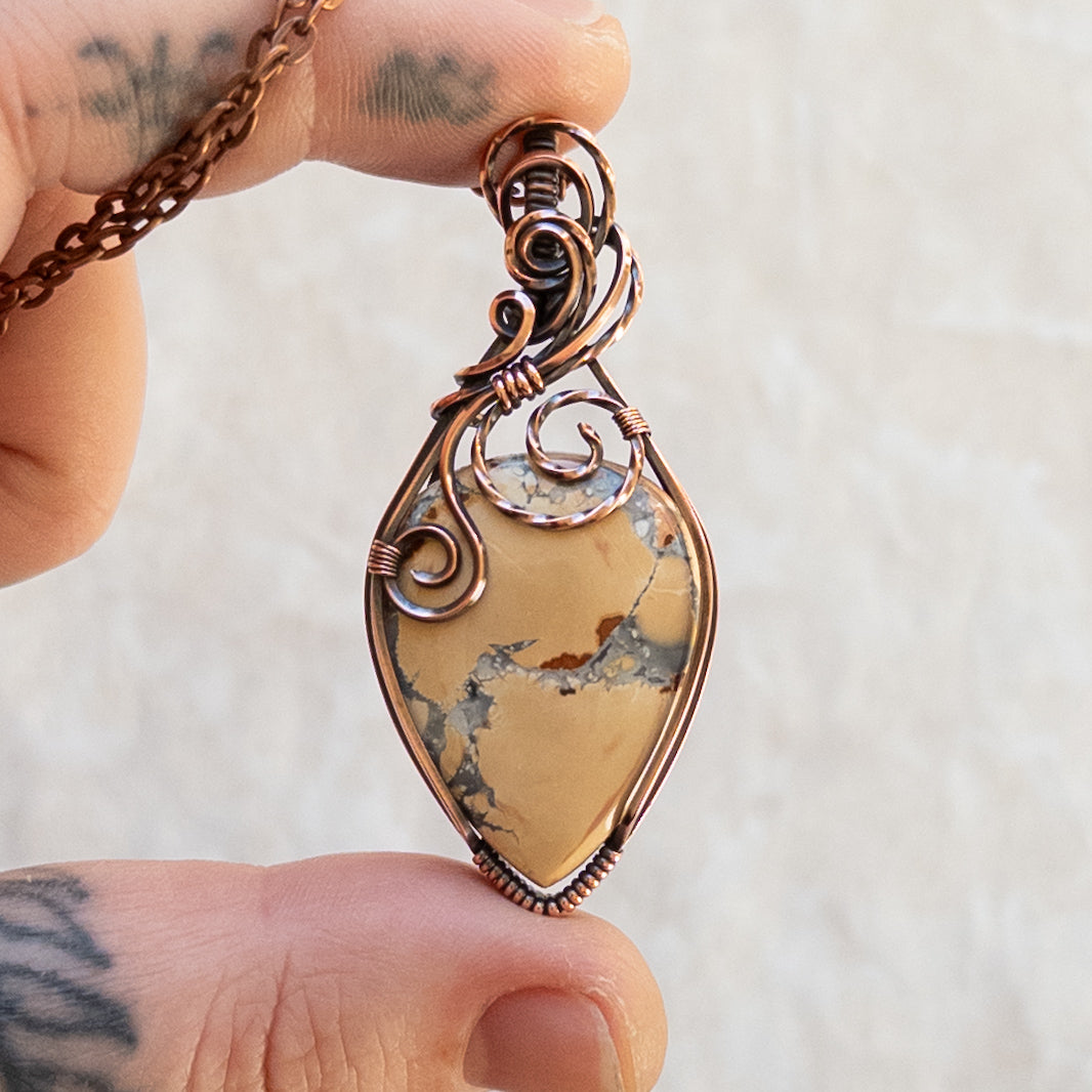 Maligano Jasper Antiqued Copper Pendant