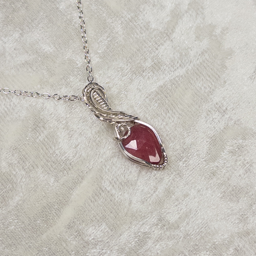 3ct. Rose-Cut Pink Sapphire .925 Sterling Silver Pendant