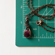 Load image into Gallery viewer, Ruby &amp; Copper Wire Wrapped Pendant
