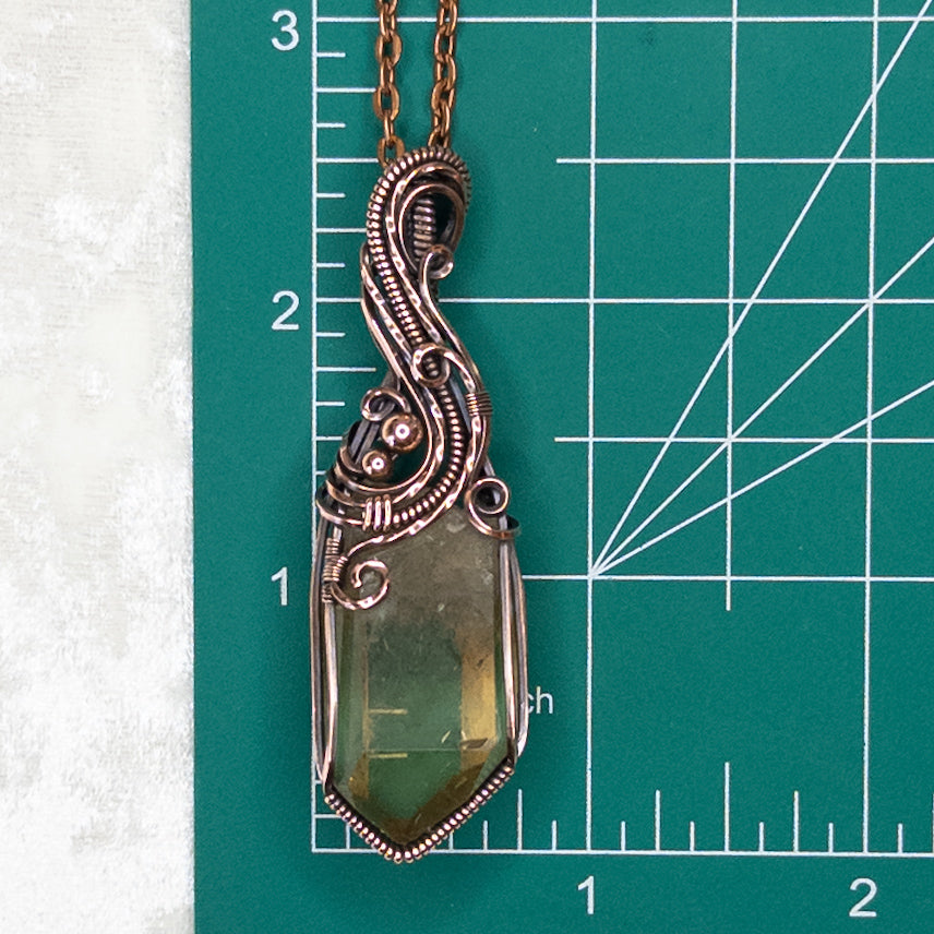 Rough Citrine Point Antiqued Copper Pendant