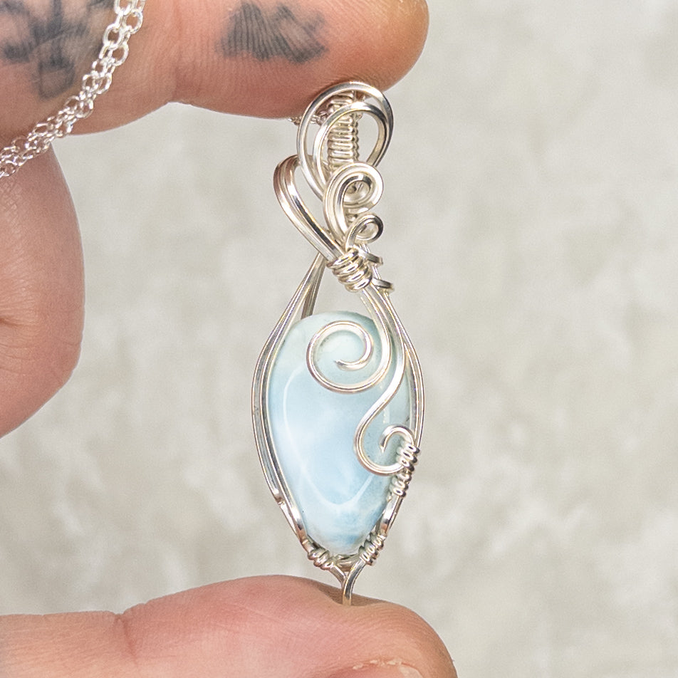 Larimar .925 Sterling Silver Pendant