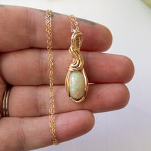 Load image into Gallery viewer, Phoebe - Opal &amp; Gold Fill Wire Wrapped Pendant
