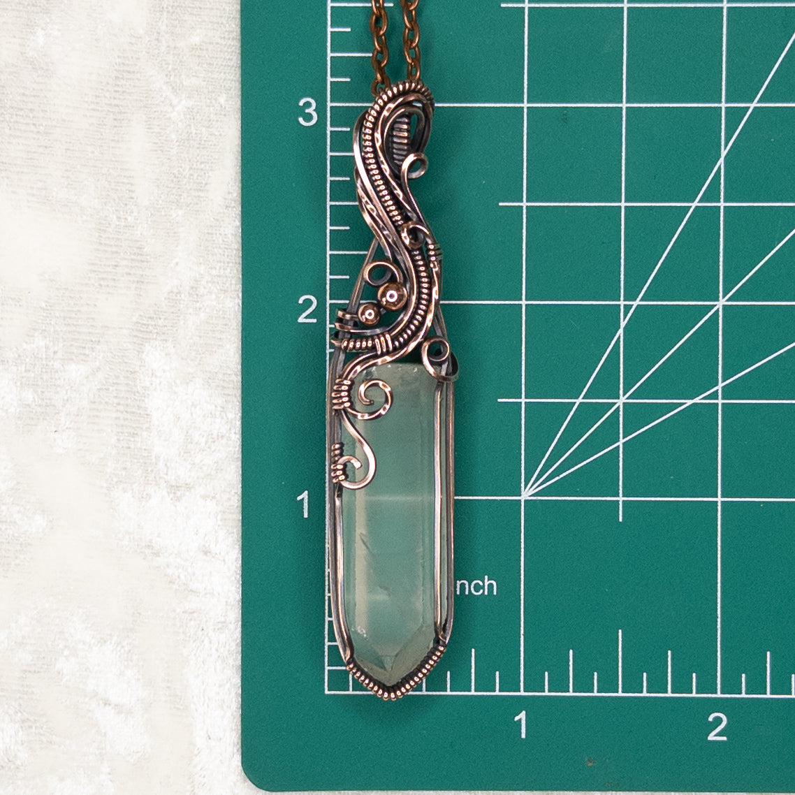 Natural Quartz Point Antiqued Copper Pendant