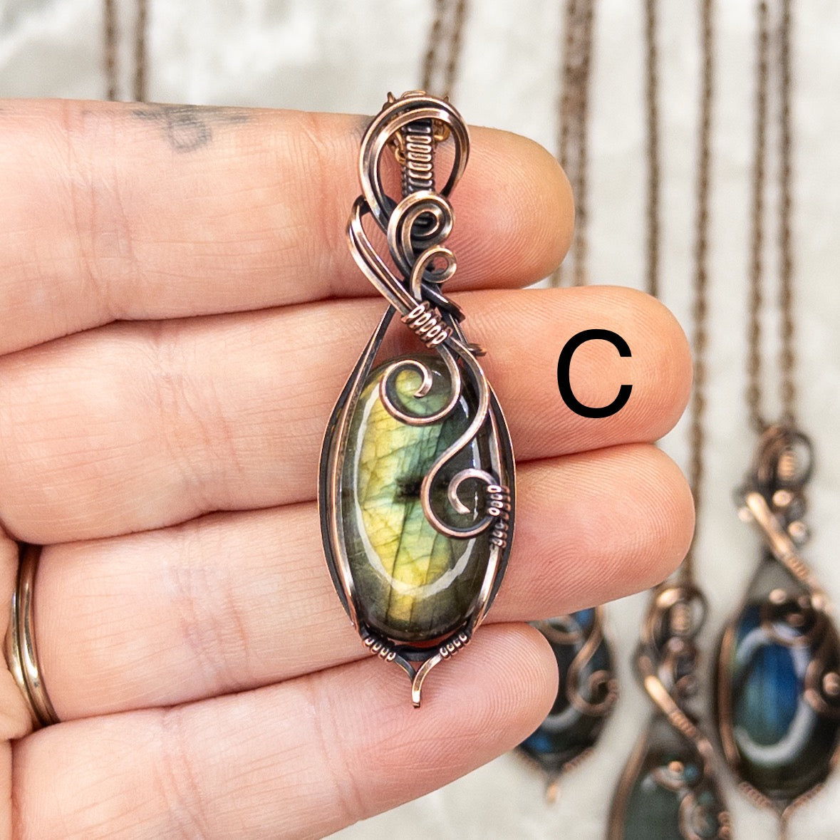 You-Pick Labradorite Antiqued Copper Pendant
