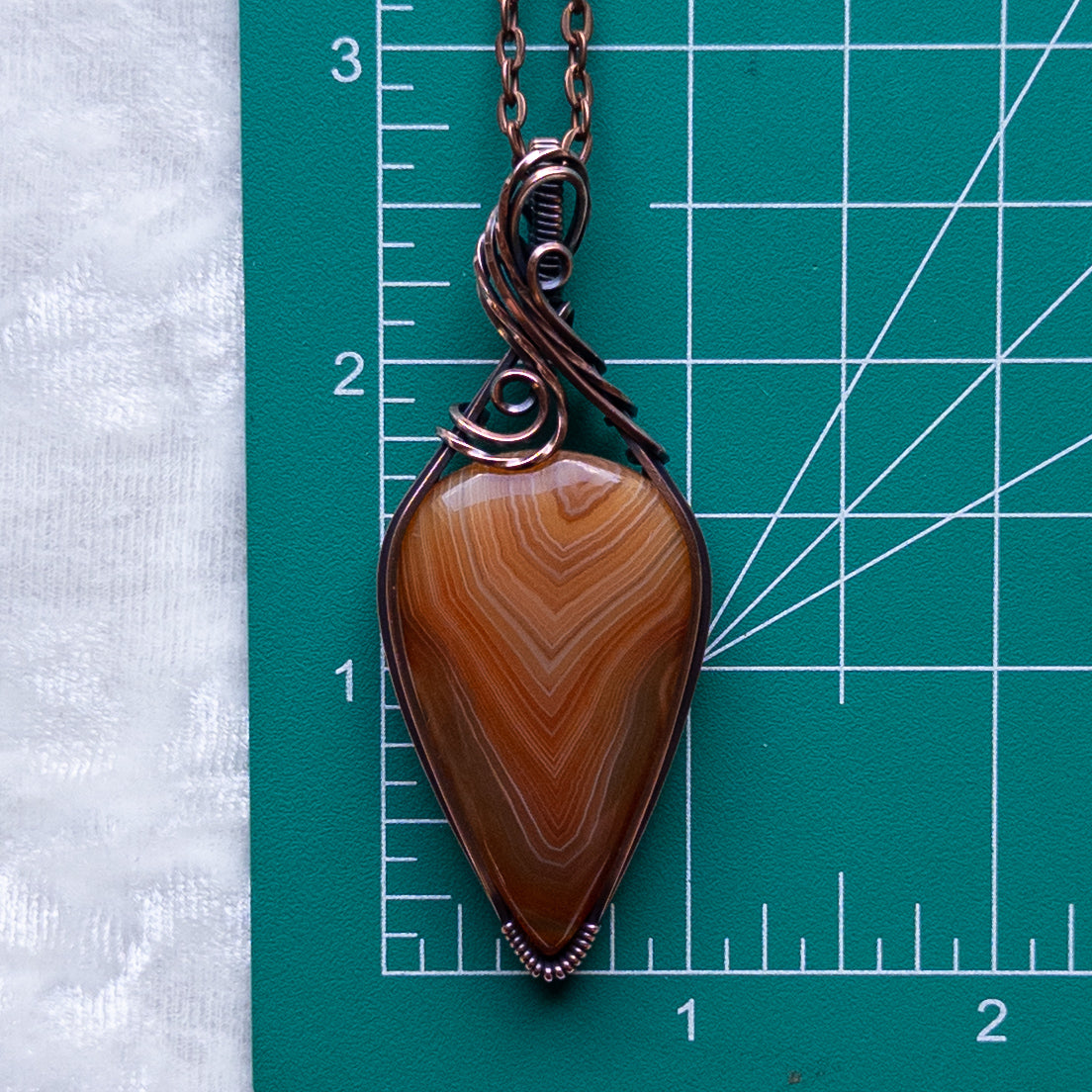 Orange Lake Superior Agate Pendant - Antiqued Copper