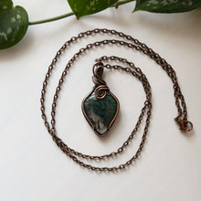 Load image into Gallery viewer, Moss Agate &amp; Copper Wrapped Pendant
