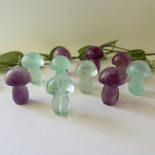 Load image into Gallery viewer, Purple &amp; Green Fluorite Mushrooms
