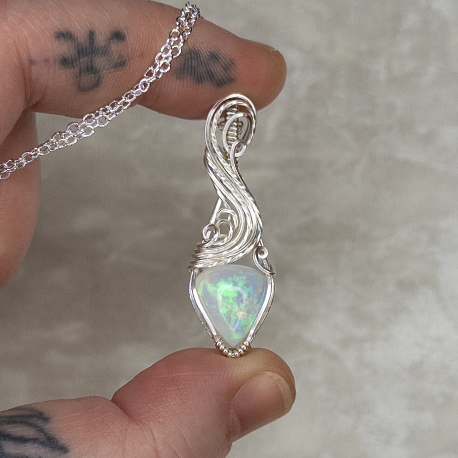 3.85ct. Ethiopian Opal & Sterling Silver Pendant