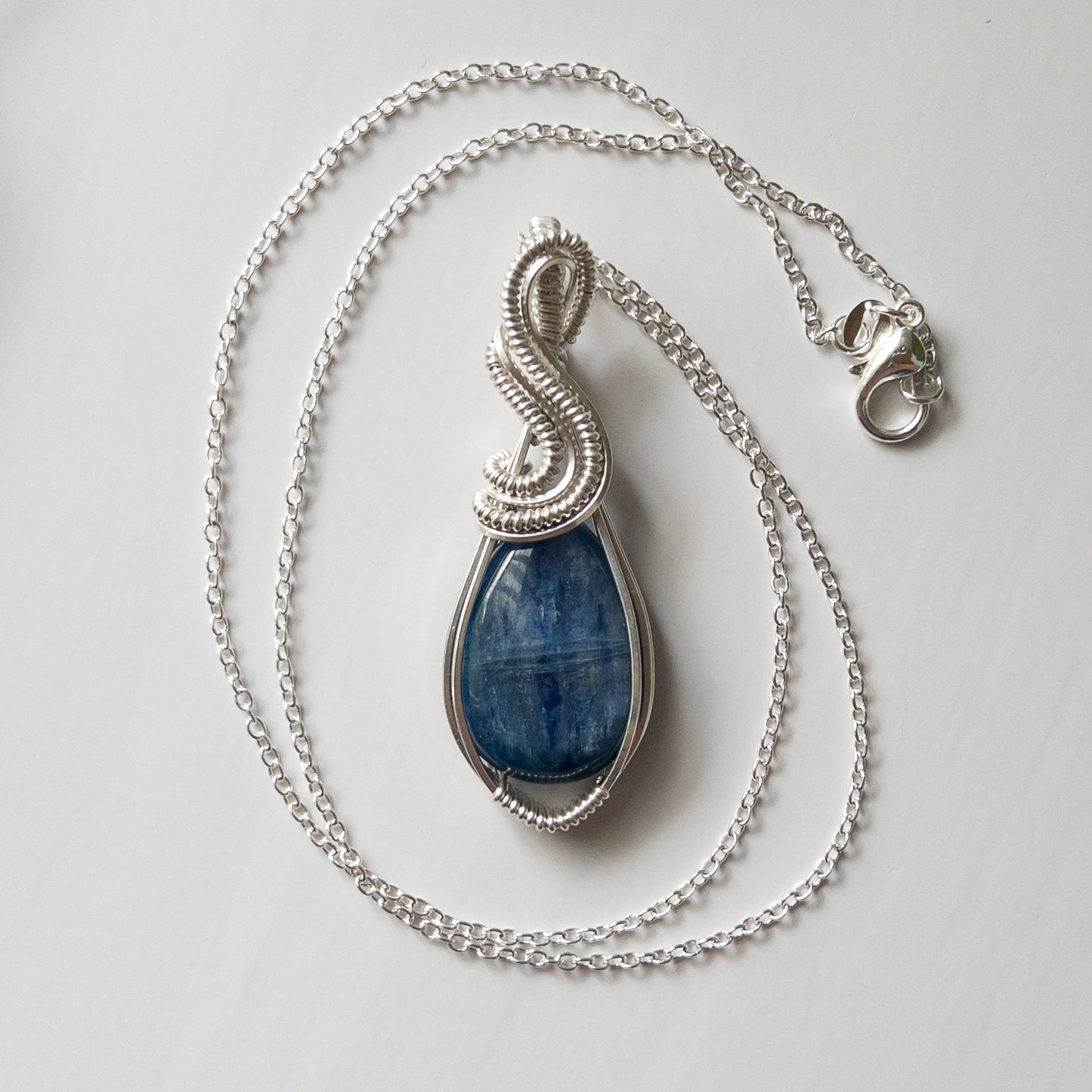 Kyanite & Sterling Silver Wrapped Pendant