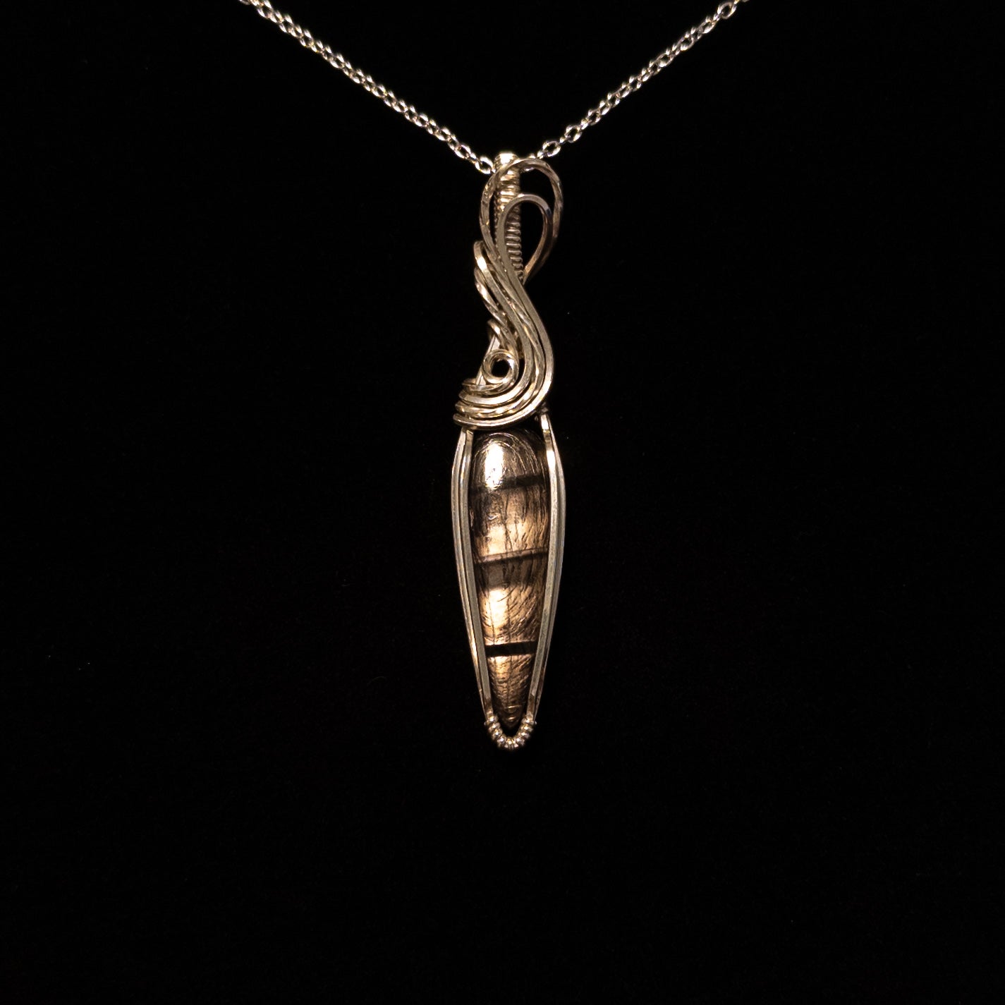 Hypersthene & .925 Sterling Silver Pendant