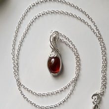 Charger l&#39;image dans la galerie, Hessonite Garnet &amp; Sterling Silver Wrapped Mini Pendant
