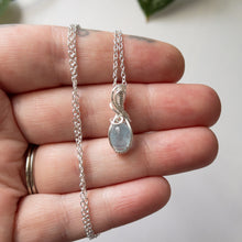 Load image into Gallery viewer, Aquamarine &amp; Sterling Silver Wrapped Mini Pendant
