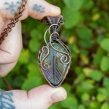 Load image into Gallery viewer, Ametrine “Fairy Leaf” Antiqued Copper Wrapped Pendant
