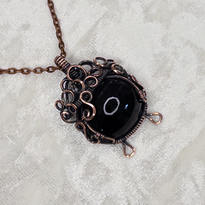 Rainbow Obsidian “Bubbling Cauldron” Antiqued Copper Pendant