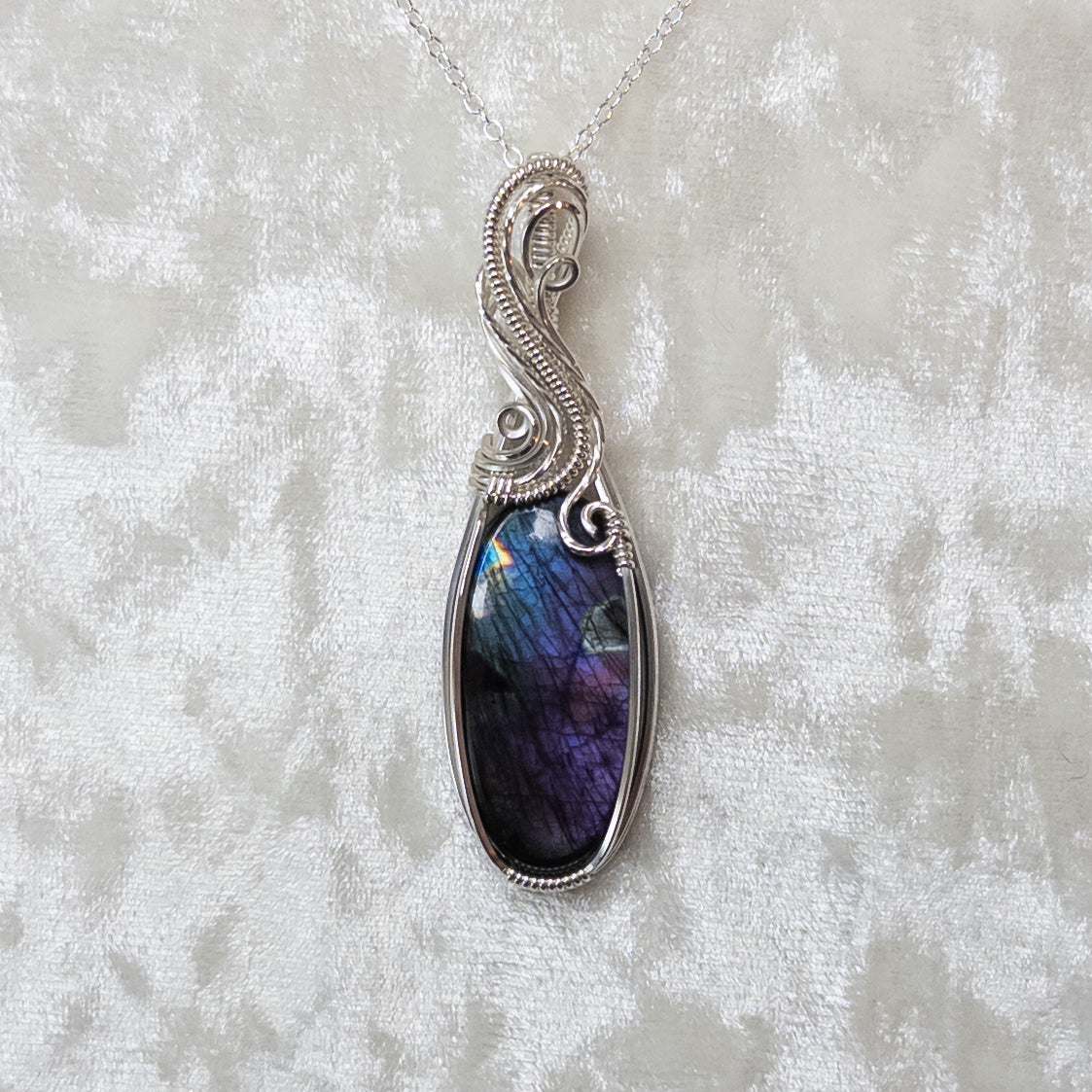 Purple & Blue Lab .925 Sterling Silver Pendant