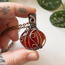 Load image into Gallery viewer, Pumpkin Pendant - Carnelian &amp; Copper
